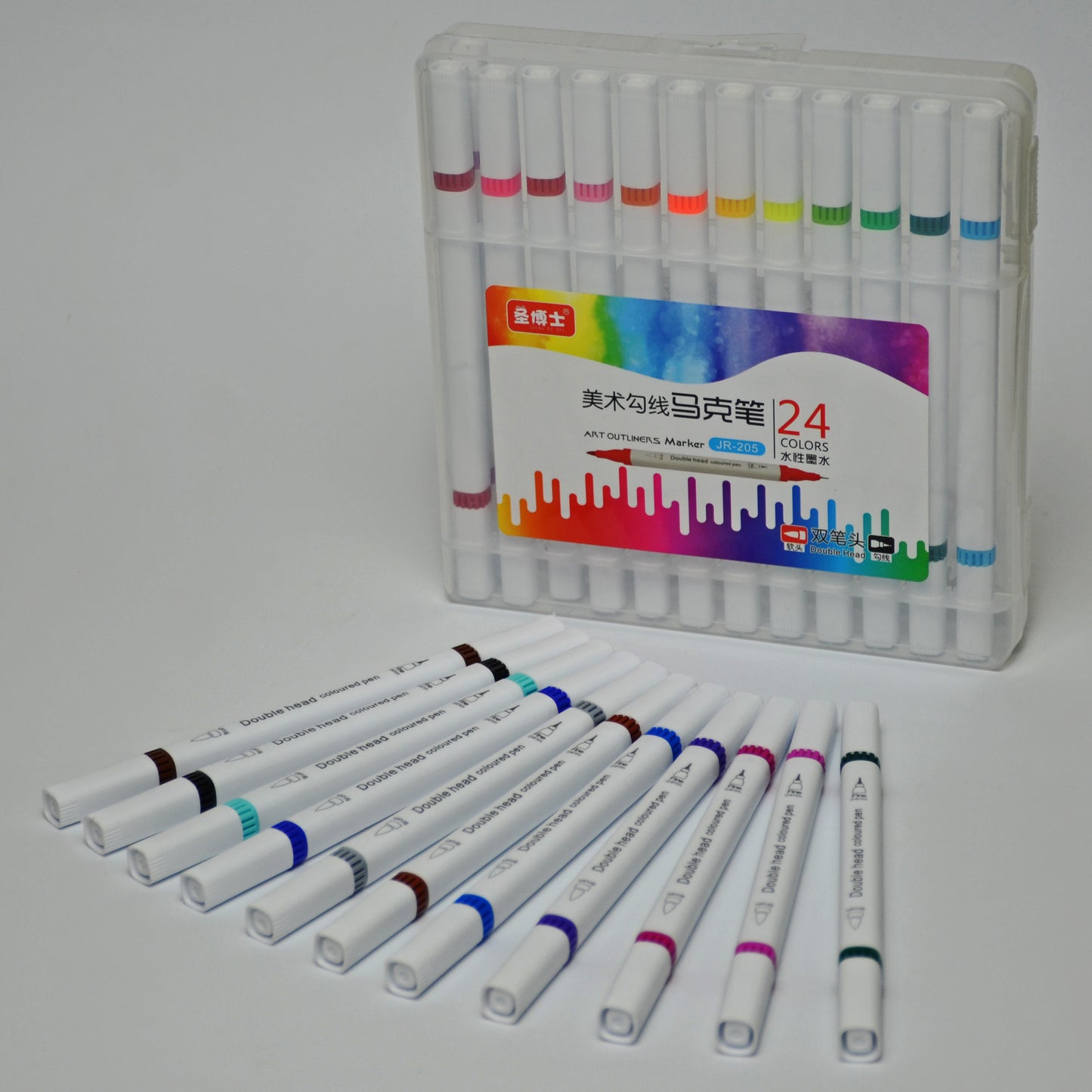 24-Color Outliner Marker Set - Professional Grade